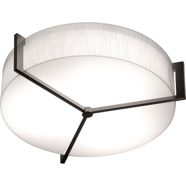 Apex 17" LED Ceiling - Espresso Finish - Linen White Shade